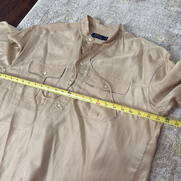 Polo Ralph Lauren Tan Silk Blouse - Picture 9 of 11